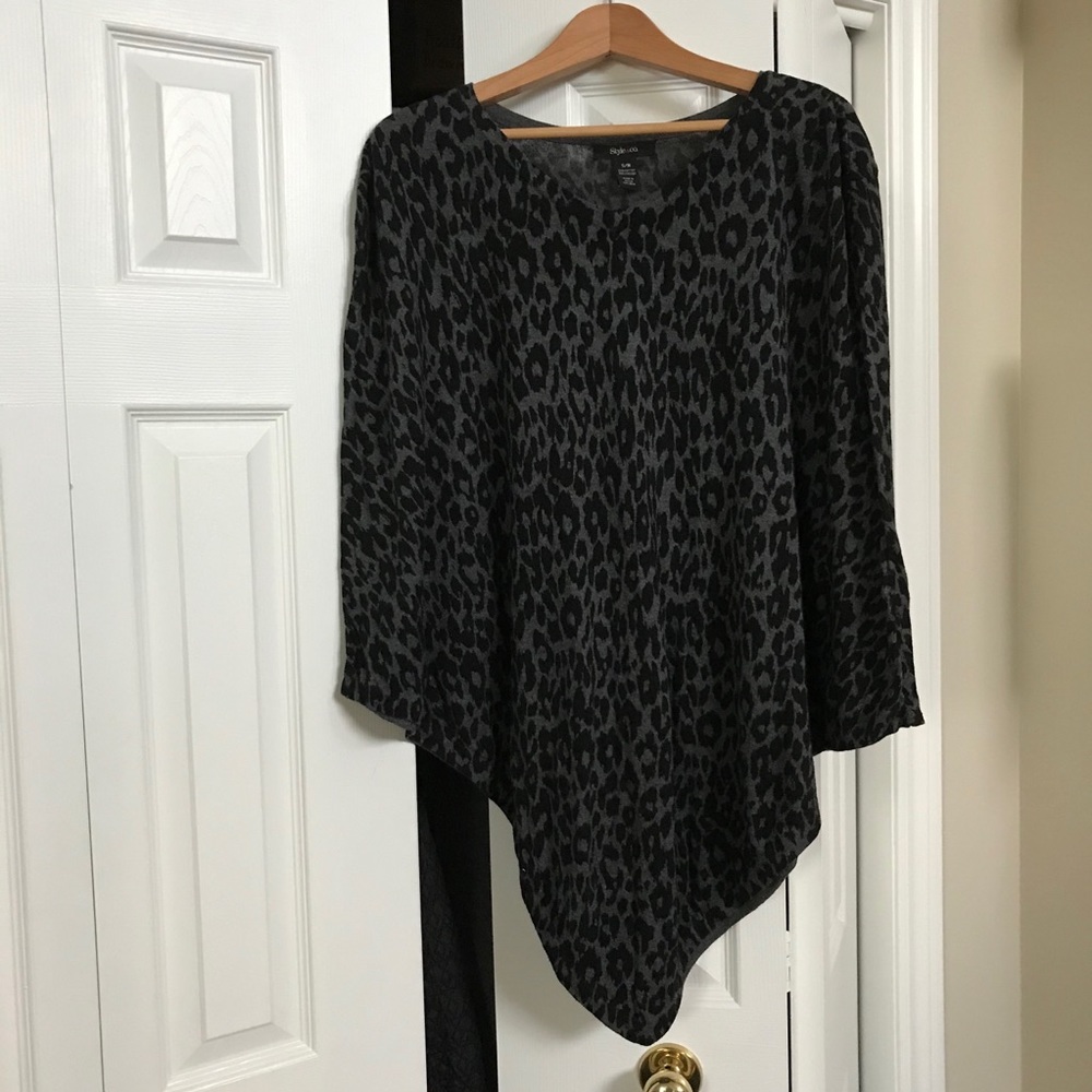 Leopard print poncho